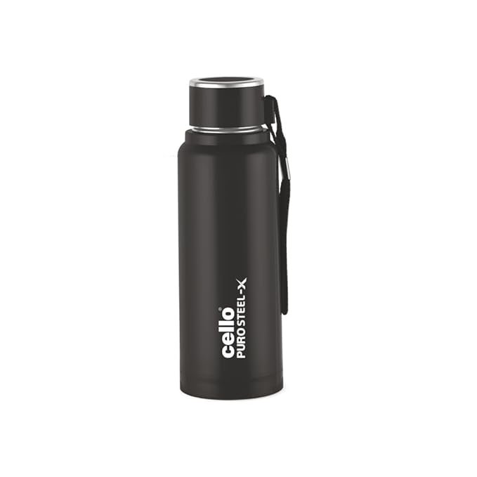 Cello Puro Steel-X Benz PU Insulated Water Bottle 410ml, Black