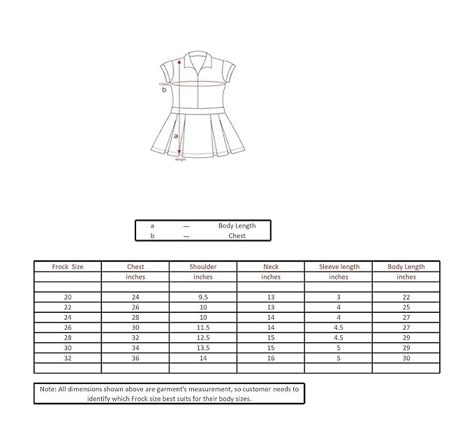 School Girls Frock Uniform (Class 1-2) | Regular Fit Polycotton